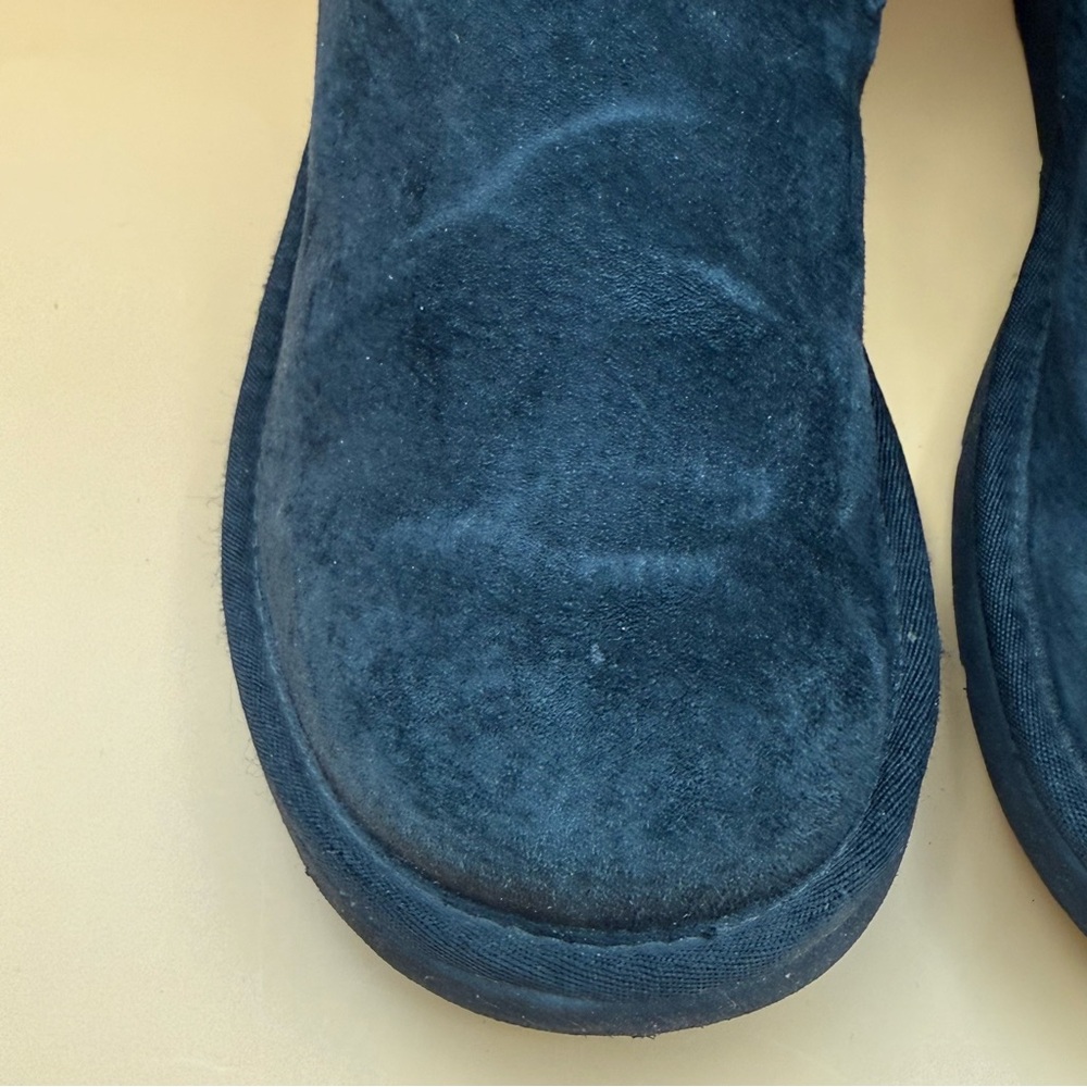 UGG Australia Roseberry Boots Black Suede Leather Sheepskin Laces Women’s Size 9 - Picture 14 of 15